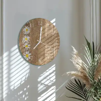 Hodiny s fotkou skleněné kulaté Sedmikráska