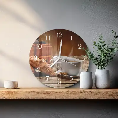 Kulaté skleněné hodiny na zeď Mlýnek na kávu