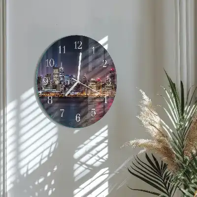 Nástěnné hodiny skleněné kulaté Horizont