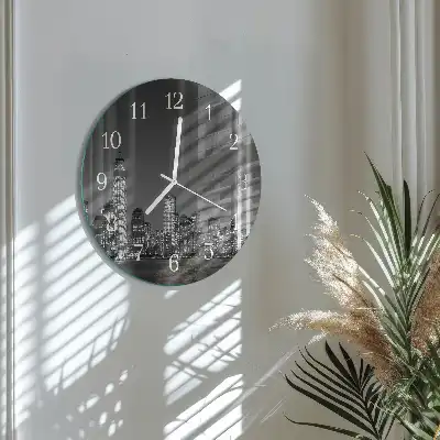 Kulaté skleněné hodiny na zeď Horizont