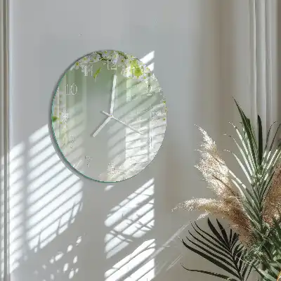 Kulaté skleněné hodiny na zeď Jaro