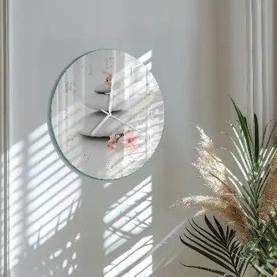 Nástěnné hodiny skleněné kulaté Kameny