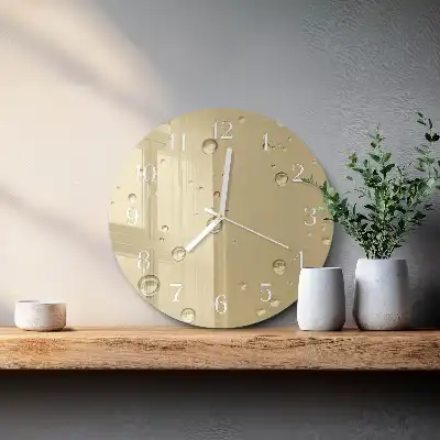 Hodiny s fotkou skleněné kulaté Kapky