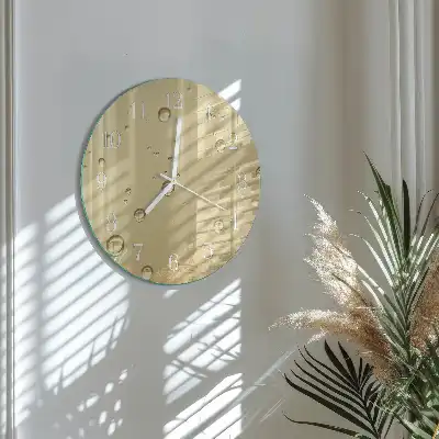 Hodiny s fotkou skleněné kulaté Kapky