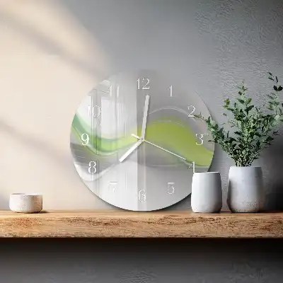 Hodiny s fotkou skleněné kulaté Vlny barev