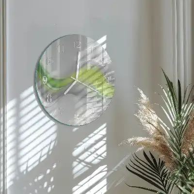 Hodiny s fotkou skleněné kulaté Vlny barev