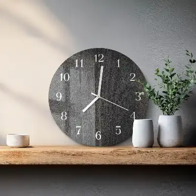 Kulaté skleněné hodiny na zeď Dřevo
