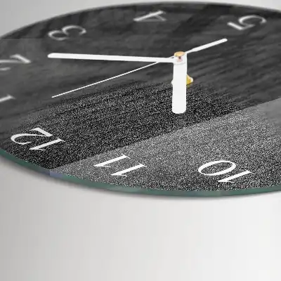 Kulaté skleněné hodiny na zeď Dřevo