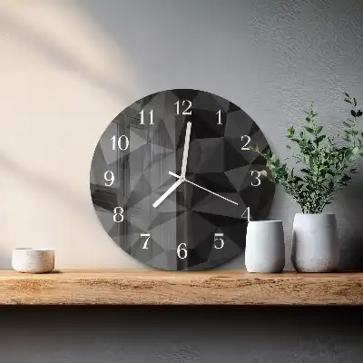Kulaté skleněné hodiny na stěnu 3D vzor