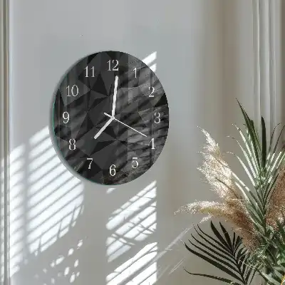 Kulaté skleněné hodiny na stěnu 3D vzor