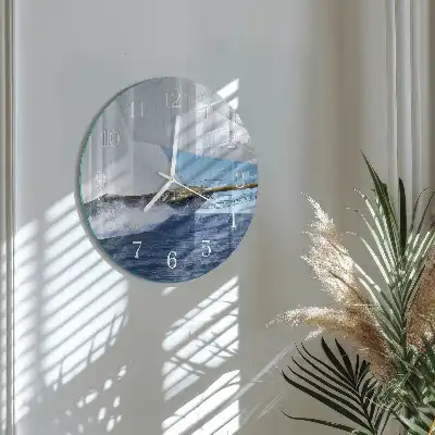 Kulaté skleněné hodiny na zeď Plachetnice
