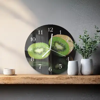 Nástěnné hodiny skleněné kulaté Kiwi