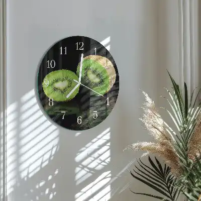 Nástěnné hodiny skleněné kulaté Kiwi