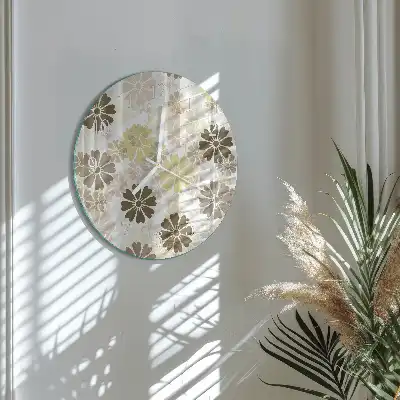 Kulaté skleněné hodiny na stěnu Floristické umění