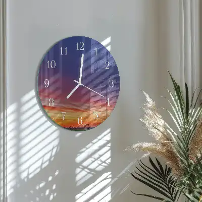 Kulaté skleněné hodiny na zeď Pole