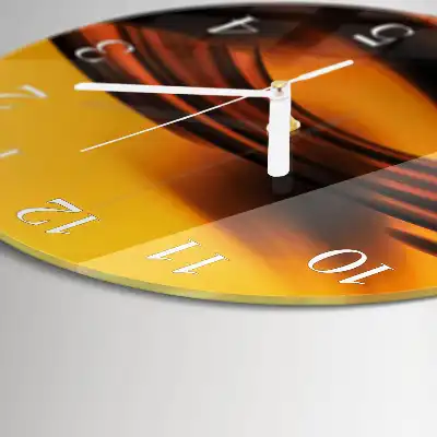 Hodiny s fotkou skleněné kulaté Abstrakce