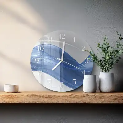 Nástěnné hodiny skleněné kulaté Abstraktní linie