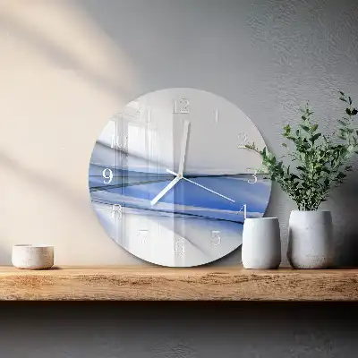 Hodiny s fotkou skleněné kulaté Abstraktní linie