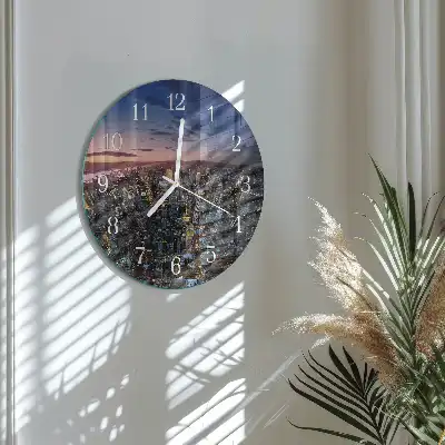 Hodiny s fotkou skleněné kulaté Horizont