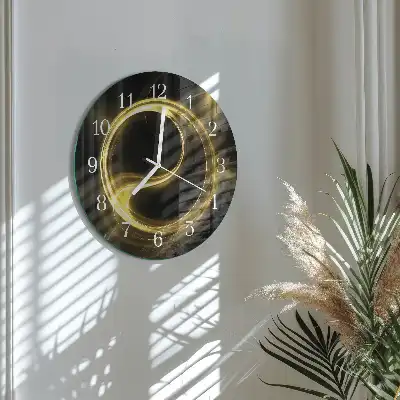 Hodiny na skle kulaté Abstraktní kruh