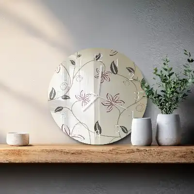 Hodiny s fotkou skleněné kulaté Floristické umění