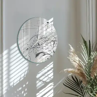 Kulaté skleněné hodiny na zeď Floristické umění