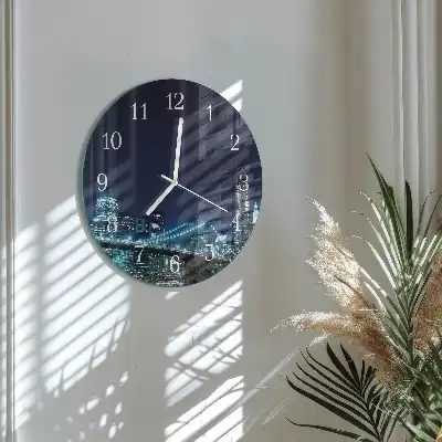 Nástěnné hodiny skleněné kulaté Horizont