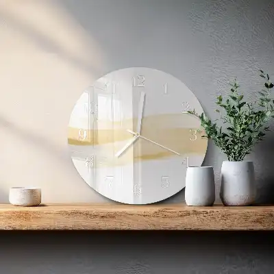 Kulaté skleněné hodiny na zeď Abstraktní vlna