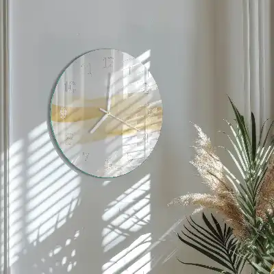 Kulaté skleněné hodiny na zeď Abstraktní vlna