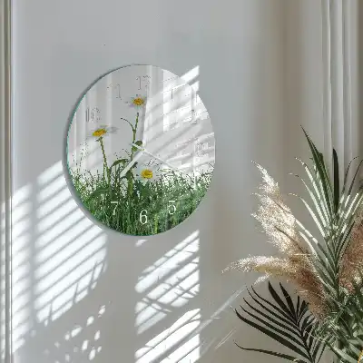 Hodiny na skle kulaté Sedmikrásky