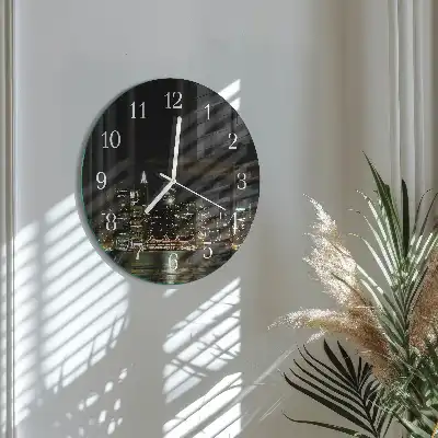 Kulaté skleněné hodiny na zeď Horizont