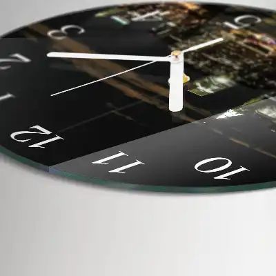 Kulaté skleněné hodiny na zeď Horizont