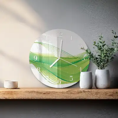 Nástěnné hodiny skleněné kulaté Abstraktní linie