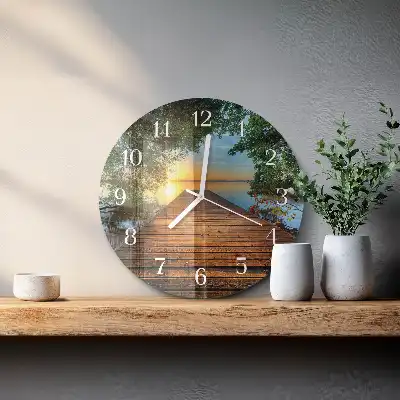 Kulaté skleněné hodiny na stěnu Síť