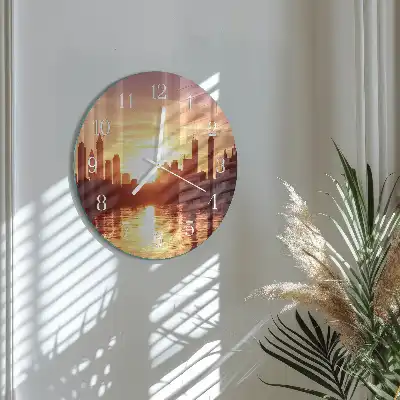 Kulaté skleněné hodiny na zeď Horizont