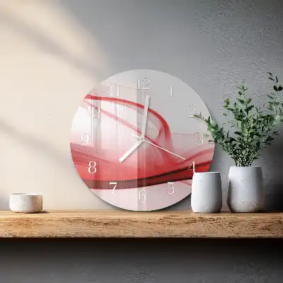 Kulaté skleněné hodiny na stěnu Abstraktní linie