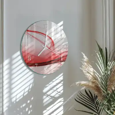 Kulaté skleněné hodiny na stěnu Abstraktní linie