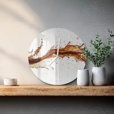 Kulaté skleněné hodiny na zeď Voda