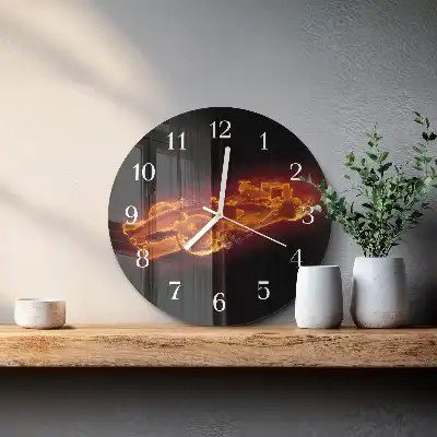 Hodiny s fotkou skleněné kulaté Haraburdí