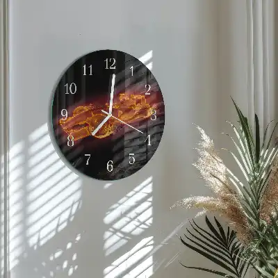 Hodiny s fotkou skleněné kulaté Haraburdí