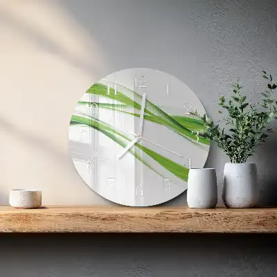 Kulaté skleněné hodiny na zeď Abstraktní linie