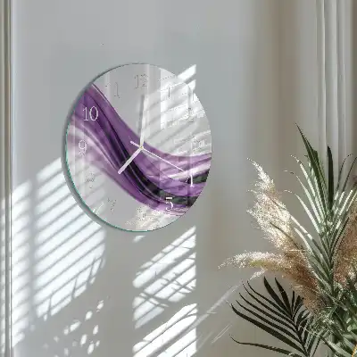 Kulaté skleněné hodiny na zeď Abstraktní umění