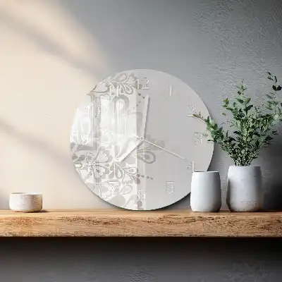 Hodiny s fotkou skleněné kulaté Floristické umění