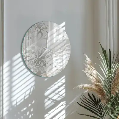 Hodiny s fotkou skleněné kulaté Floristické umění