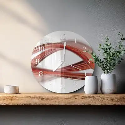 Nástěnné hodiny skleněné kulaté Abstraktní linie