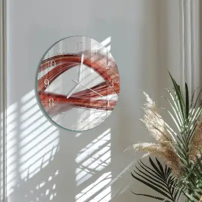 Nástěnné hodiny skleněné kulaté Abstraktní linie