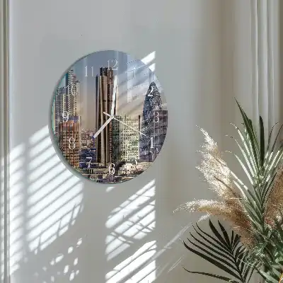 Hodiny s fotkou skleněné kulaté Horizont