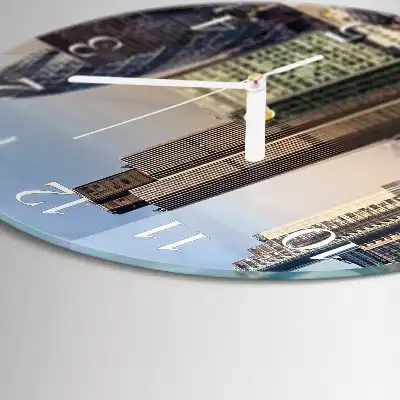 Hodiny s fotkou skleněné kulaté Horizont