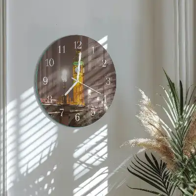 Kulaté skleněné hodiny na stěnu Big Ben