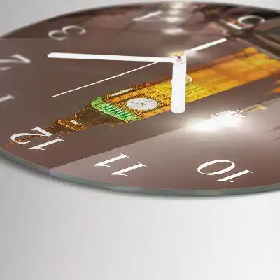 Kulaté skleněné hodiny na stěnu Big Ben